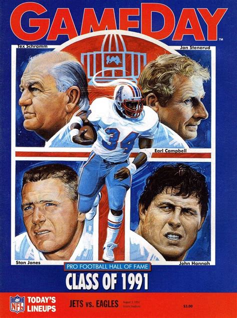 Pro Football Hof Class Of 1991 Gameday Cover Art Tex Schramm Jan