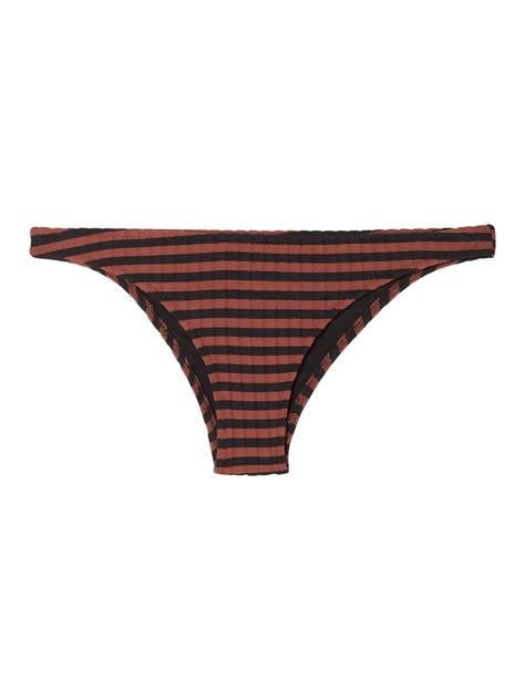SOLID STRIPED The Rachel Striped Ribbed Bikini Briefs NET A PORTER