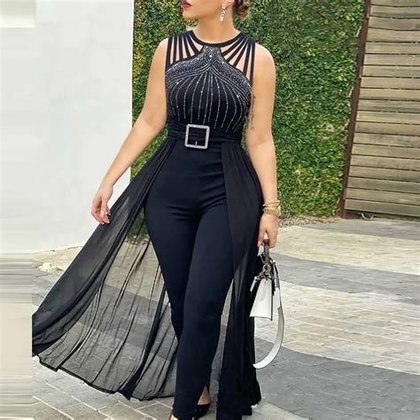 Liu Ming Hot Selling Women Streetwear Casual Sleeveless Rhinestone Skinny Bodycon Playsuit