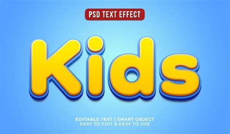 Effet De Texte Pour Enfants Modifiable PSD Gratuite