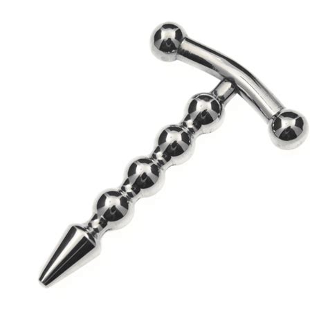 Four Bead Penis Plug Urethral Sound Dilator Male Mens Cock Torture CBT 