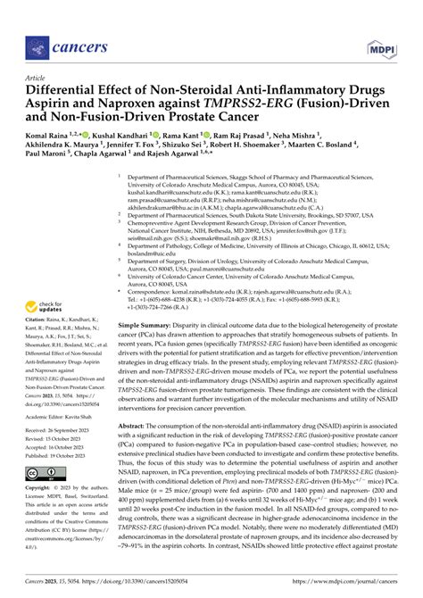 Pdf Differential Effect Of Non Steroidal Anti Inflammatory Drugs