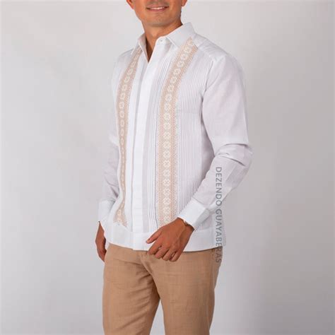 Guayabera Yucateca Bordada En Punto De Cruz Mod Muxupip Dezendo