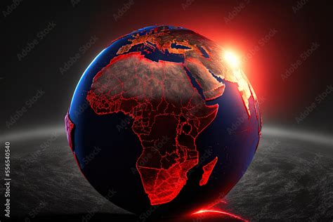 Lesotho S Sunrise Is Highlighted In Red On A Space Based Earth Model