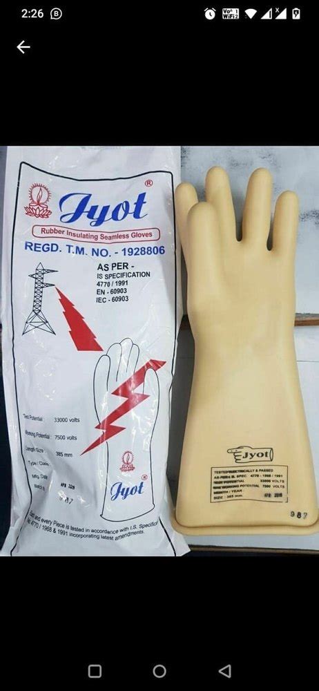 For Electrical Protection Plain Jyot Electric Hand Gloves At Rs