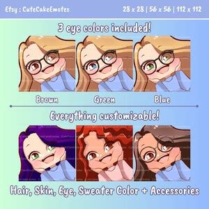 EMOTES BUNDLE Cute Chibi Girl Twitch Discord Youtube And More Female Pack 1 Sara Blonde Hair
