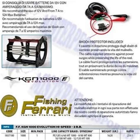 Fishing Ferrari Mulinello Elettrico KGN Evolution 1000 Hi Speed 1837100