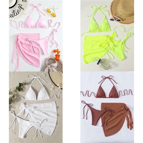 Bkn Set Bikini M N V Ng Tr Ng H Ng Baby Xanh Neon N U K M Kh N H Ng Bikini More