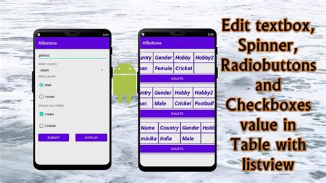 Android Studio Edit Text Spinner Radio Buttons Checkboxes Value