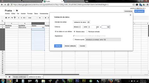 Validaci N De Datos En Google Spreadsheets Youtube