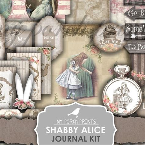 Shabby Alice In Wonderland Playing Cards Printable Junk Etsy