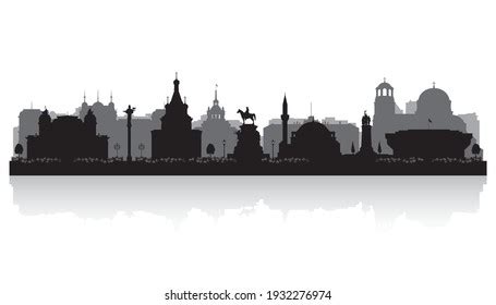 Sofia Bulgaria City Skyline Vector Silhouette Stock Vector Royalty