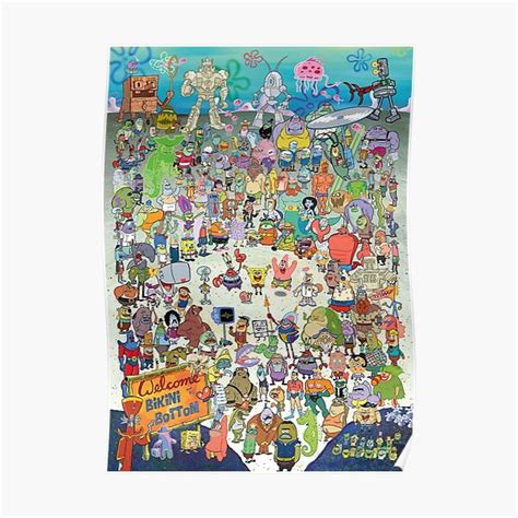 Spongebob Bikini Bottom Poster For Sale By Zonacustom Redbubble