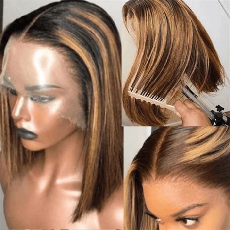 Honey Blonde Bob Sraight Wig With 100 Human Hair And 150 Density NEXAHAIR