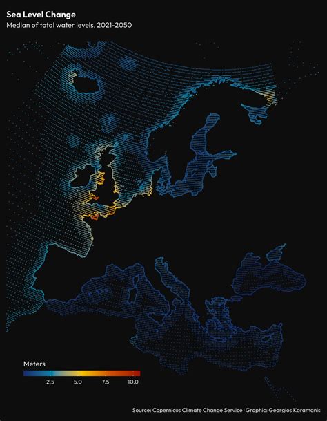 Sea Level Change Median of total water levels,... - Maps on the Web