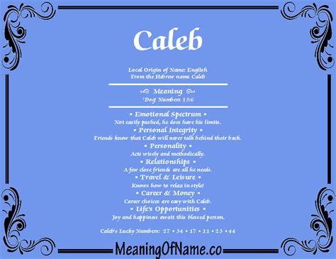 Caleb - Meaning of Name