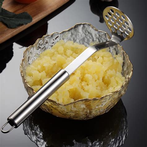 Steel Spoon Potato Masher Food Masher Utensil Kitchen Tool Hand