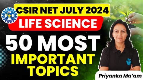 Top 50 Most Important Topics For CSIR NET Life Science July 2024 यह