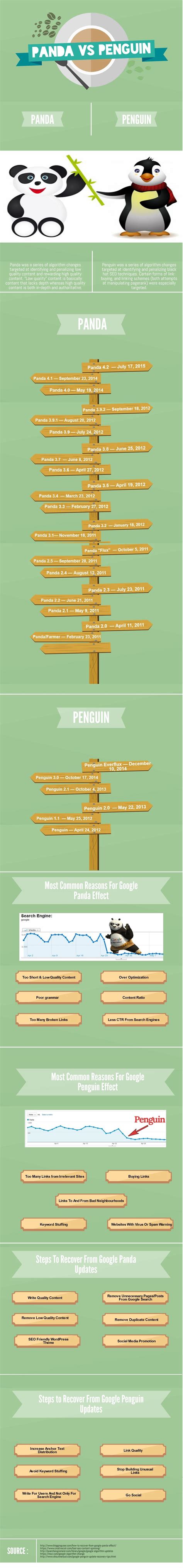 Google Panda Vs. Google Penguin SEO Updates - Infographic | Social Techy