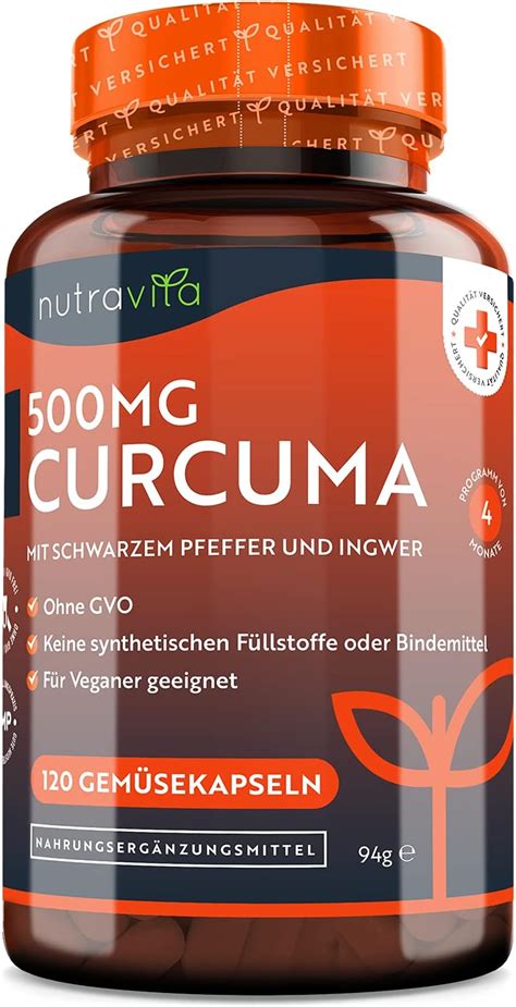 Mg Curcuma Extrakt Kapseln Kapseln Mit Reinstem Curcumin