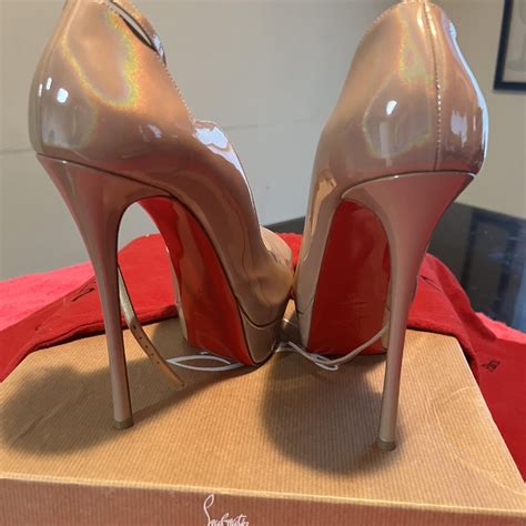 Christian Louboutin Round Chick Alta Nude Patent Gem