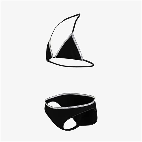 Calvin Klein Triangle Çocuk Siyah Bikini Takımı Superstep Mayo Mayoşort SuperStep