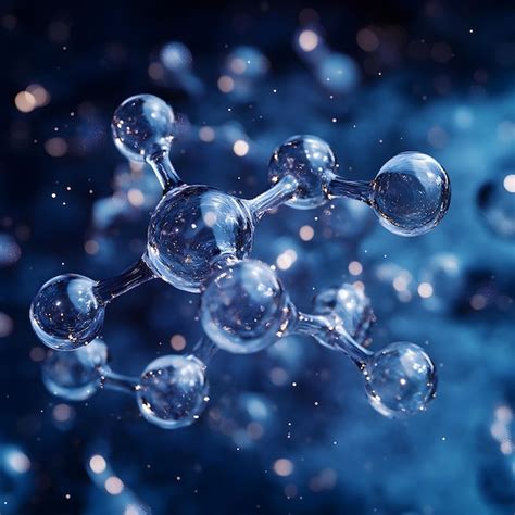 schematic representation   water molecule  detail showcasing