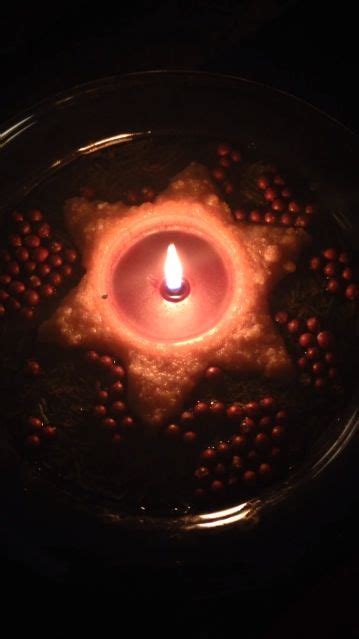 Floating Star Candle With Cranberries Star Candle Candles Tea Lights