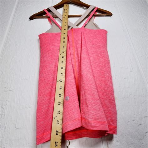 Lululemon Athletica Tops Lululemon Run For Gold Tank Heathered Electric Coral Naked Size