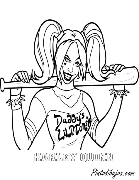 Pinto Dibujos Harley Quinn Para Colorear