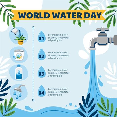 Plantilla De Infograf A Plana Del D A Mundial Del Agua Vector Gratis