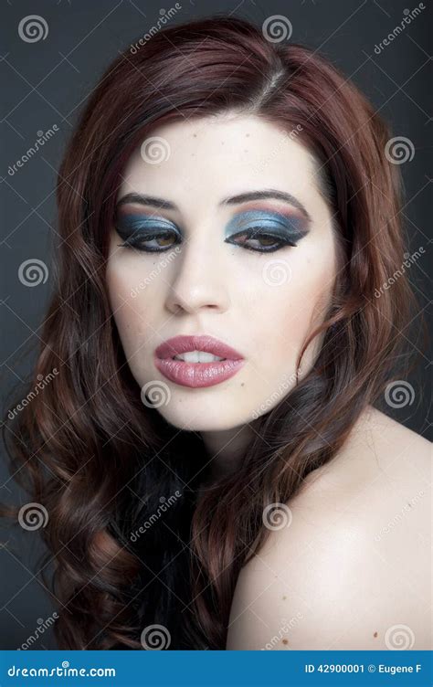 Beautiful Brunette In Studio Stock Image Image Of Sensuality Headshot