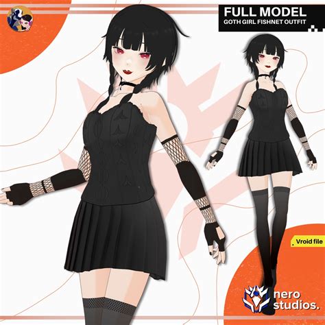 GOTH GIRL FISHNET GLOVES HOT OUTFIT FULL SET HIGH BOOTS SKIRT CORSET