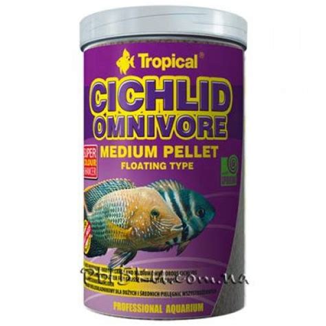 Tropical Cichlid Omnivore Medium Pellet корм в гранулах для всеїдних ...