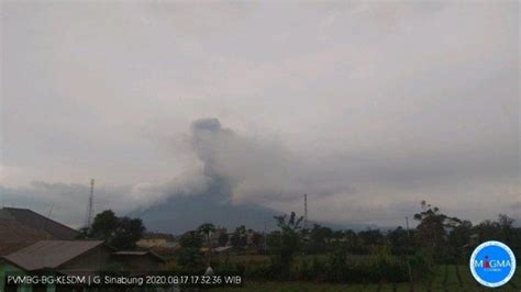 Sinabung Kembali Erupsi Muntahkan Abu Vulkanik Setinggi 1 500 Meter