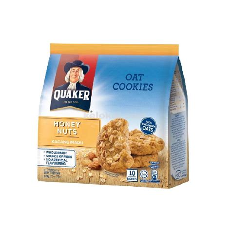 QUAKER OAT COOKIES HONEY NUTS SNACK 270G - Kelokal.com