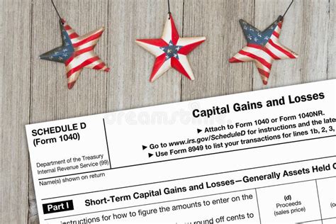 A US Federal Tax 1040 Schedule D Income Tax Form Editorial Image ...
