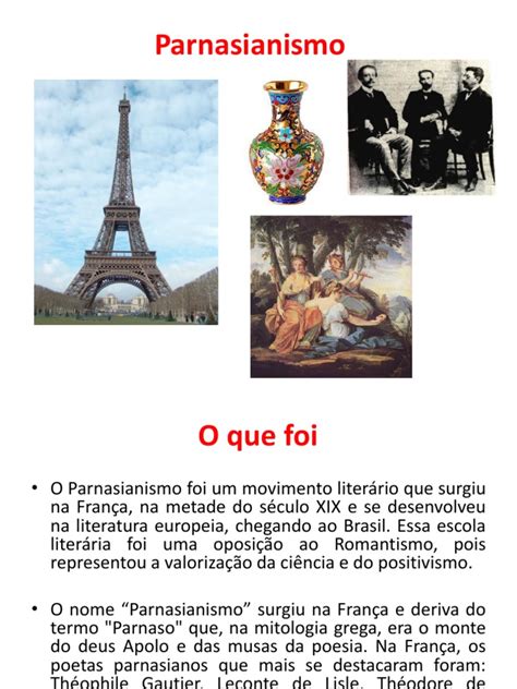 Questões Sobre O Parnasianismo - Parnasianismo: Movimento e Características | PDF | Poesia | Artes (geral)