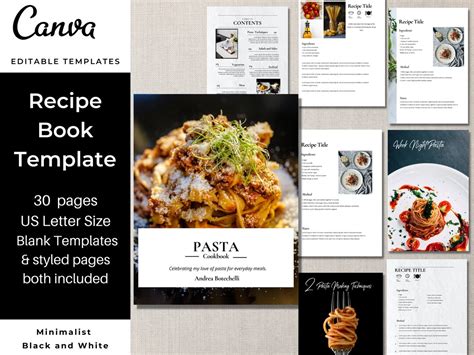 Recipe Book Template Canva, Cookbook Template, Cookbook Publishing ...