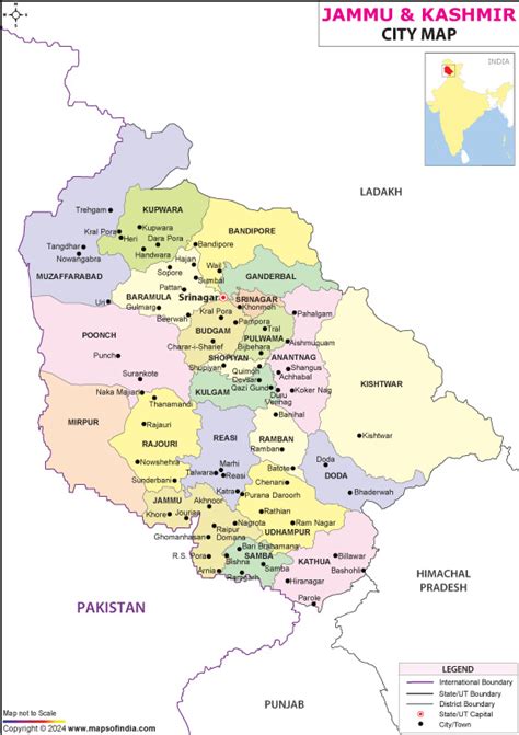 Jammu Kashmir Map District Map Jammu Vector De Stock 53 Off