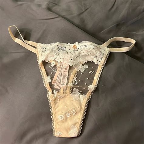 Victoria S Secret Intimates Sleepwear Nwt Victorias Secret White Nude Lace Mesh Pearl