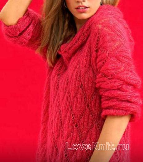 Пуловер с ромбами и капюшоном схема спицами » Люблю Вязать