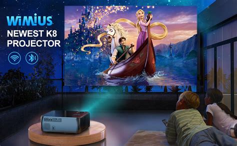 WiFi-6 Bluetooth Projector, WiMiUS K8 480 ANSI Lumens Full HD Native ...