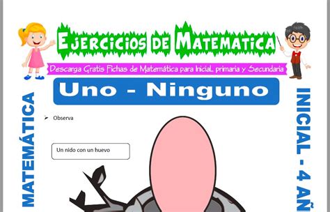 Actividades De Uno Y Ninguno Para Inicial De A Os Matem Tica