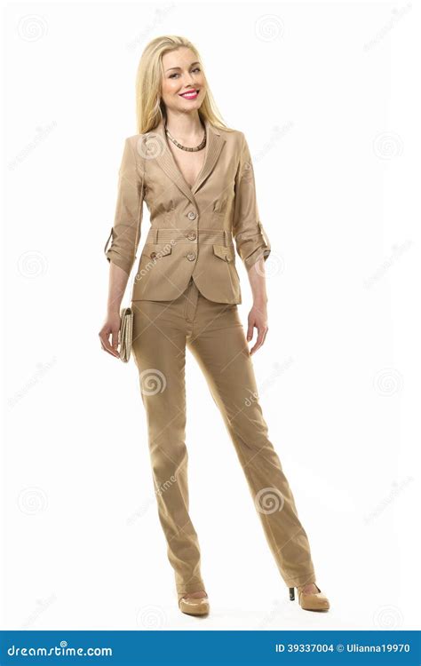 Blonde Behaarte Geschäftsfrau in Der Sommerklage Stockfoto Bild von schönheit mode