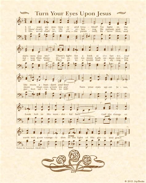 Turn Your Eyes Upon Jesus Christian Heritage Hymn Sheet Music