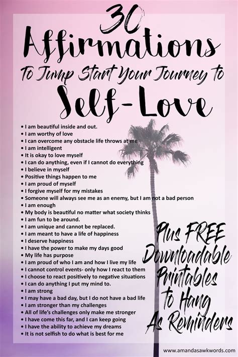 30 Self Love Affirmations For A More Positive Mindset Amandas