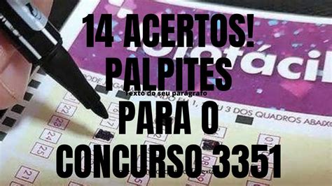 Concurso 3351 Lotofacil - PALPITES DA LOTOFÁCIL PARA O CONCURSO 3351 - YouTube