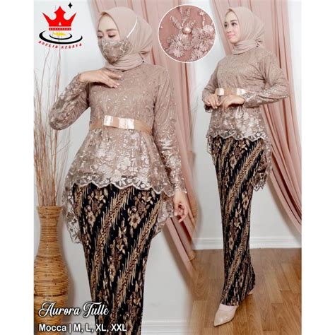 Jual COD SETELAN KEBAYA AURORA TILLE HIJAB MODERN 2022 SETELAN