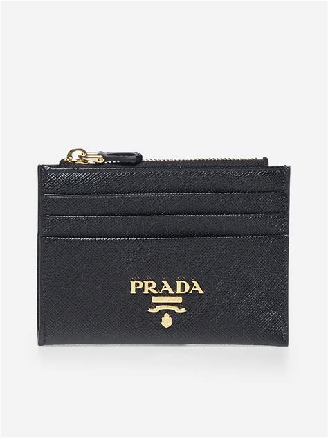 Prada Saffiano Leather Card Holder In Black Lyst